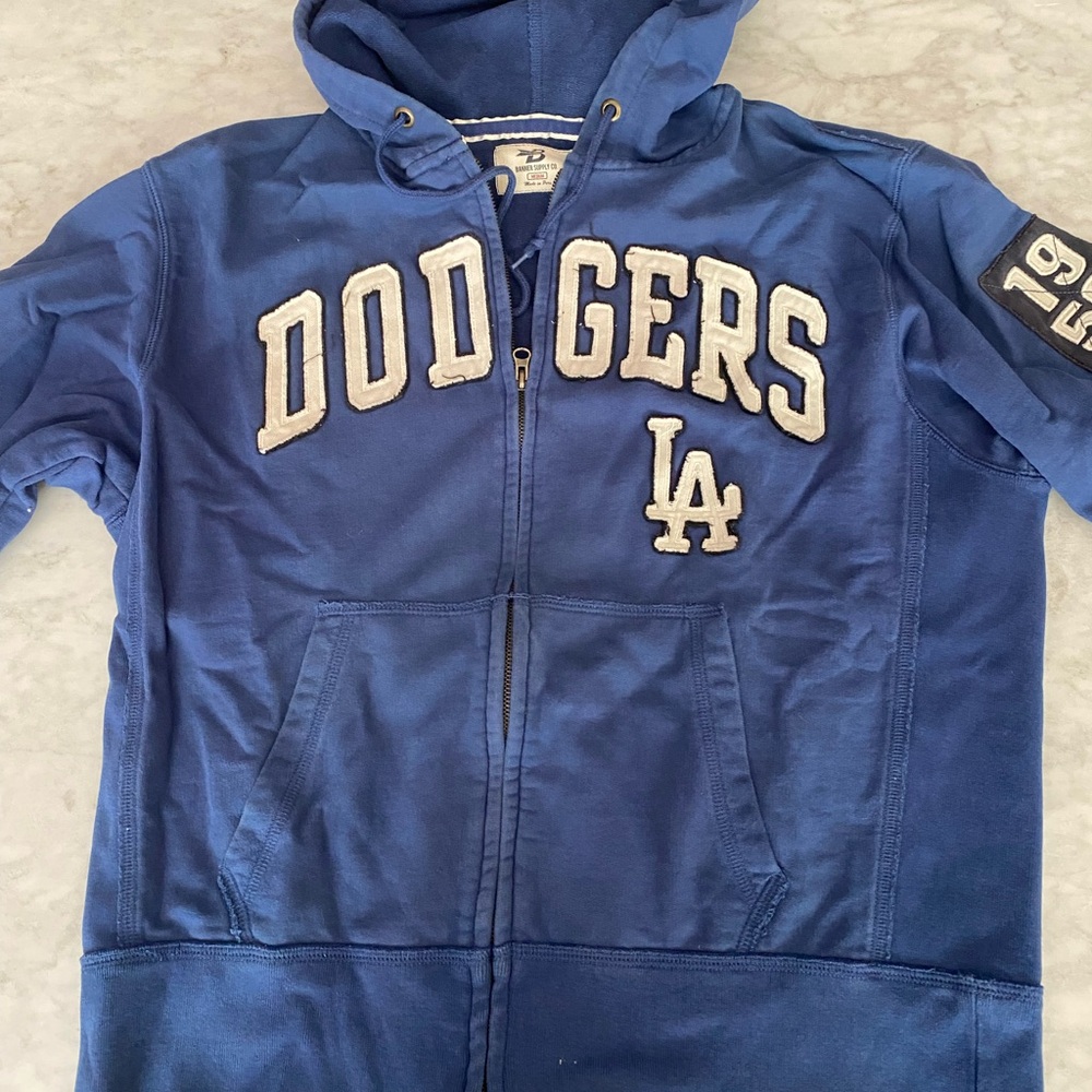 Blue Dodgers Zip-Up Hoodie Jacket VINTAGE STYLE